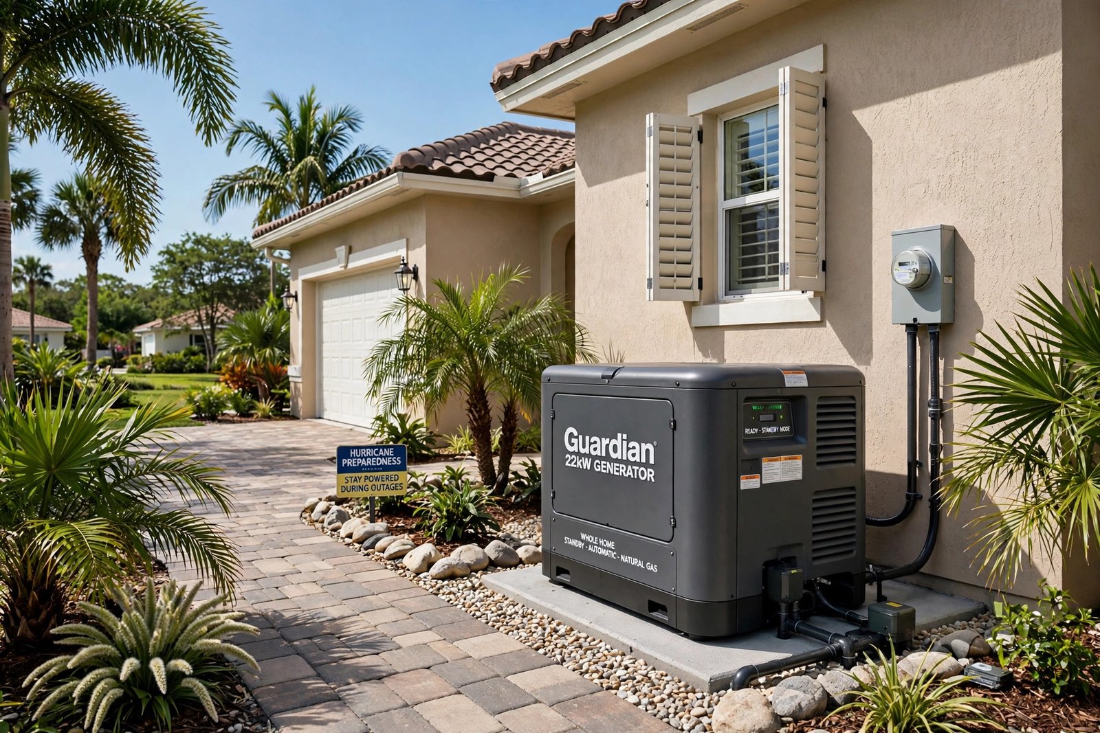 Whole-home standby generator installed at a Fort Myers, FL home